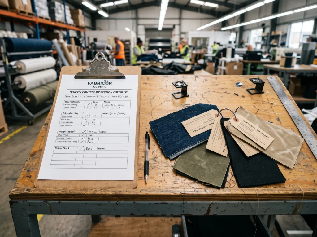 Quality assurance clipboard on Wehao Pets factory floor for large dog toy inspection.