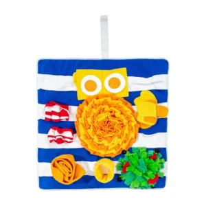 Wholesale custom dog snuffle mat with breakfast theme design. Interactive foraging pad and slow feeder for mental stimulation, manufactured by Wehao Pets.