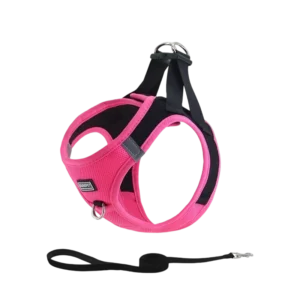 Wholesale lightweight breathable mesh dog harness and leash set for small dogs, escape-proof summer vest manufactured for B2B pet supplies.