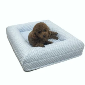 Wholesale summer cooling orthopedic dog bed made with memory foam, spandex, and breathable cooling fabric for B2B pet supplies.