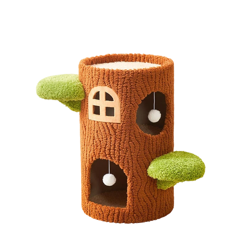 Custom Tree Trunk Cat Condo & Bed | Wholesale Multi-Tier Cat Tree - Image 2