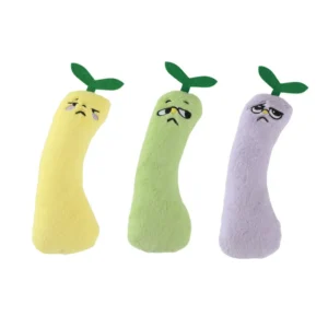 Wholesale funny gourd plush cat toy with built-in catnip. Interactive boredom buster for indoor cats measuring 18.5cm.