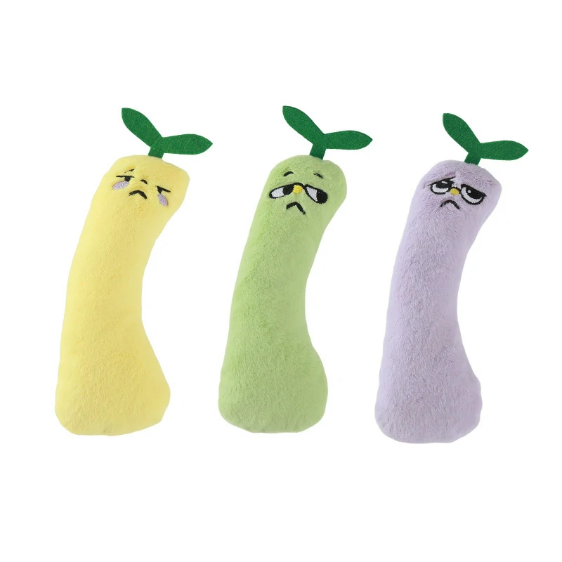 Wholesale funny gourd plush cat toy with built-in catnip. Interactive boredom buster for indoor cats measuring 18.5cm.