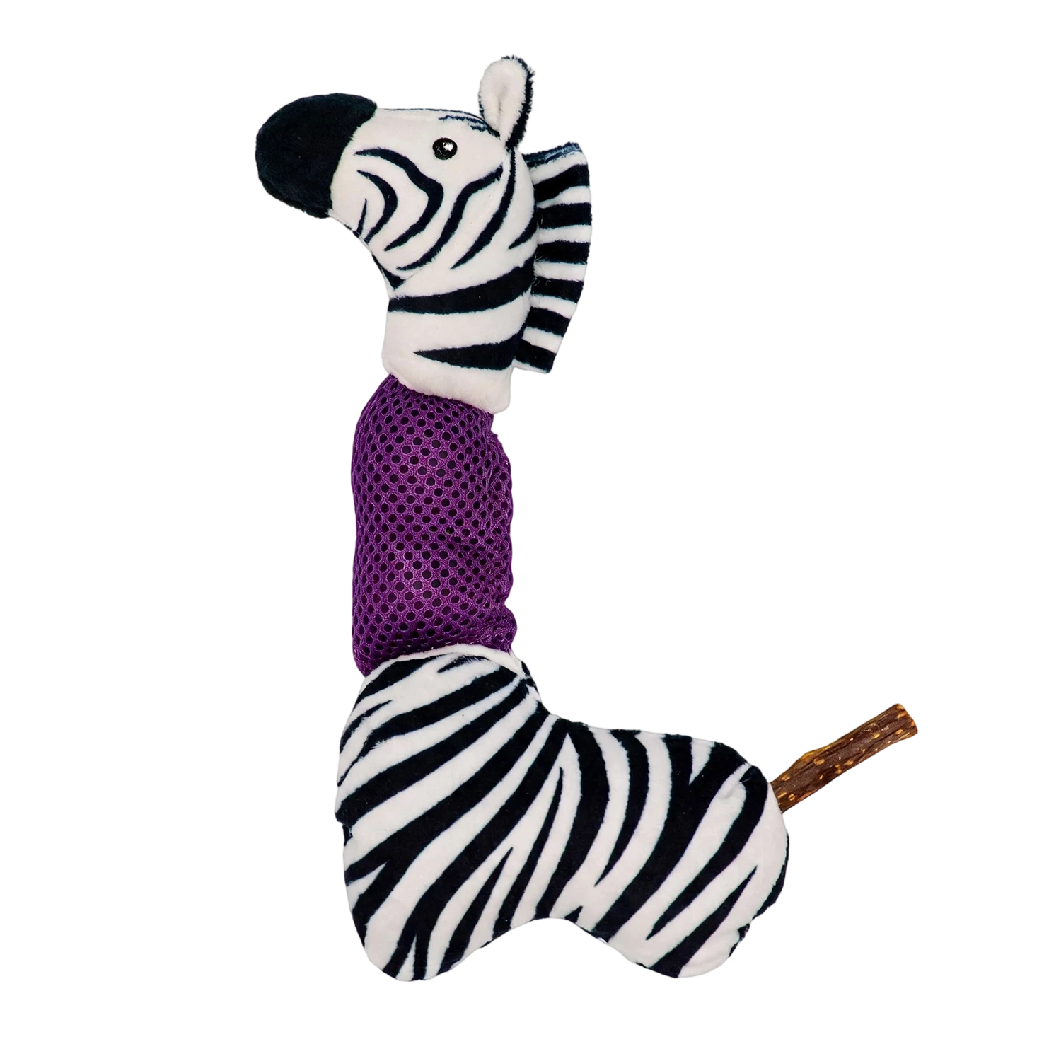 Custom zebra plush cat toy featuring built-in catnip and a natural silvervine tail, manufactured by Wehao Pets direct factory.