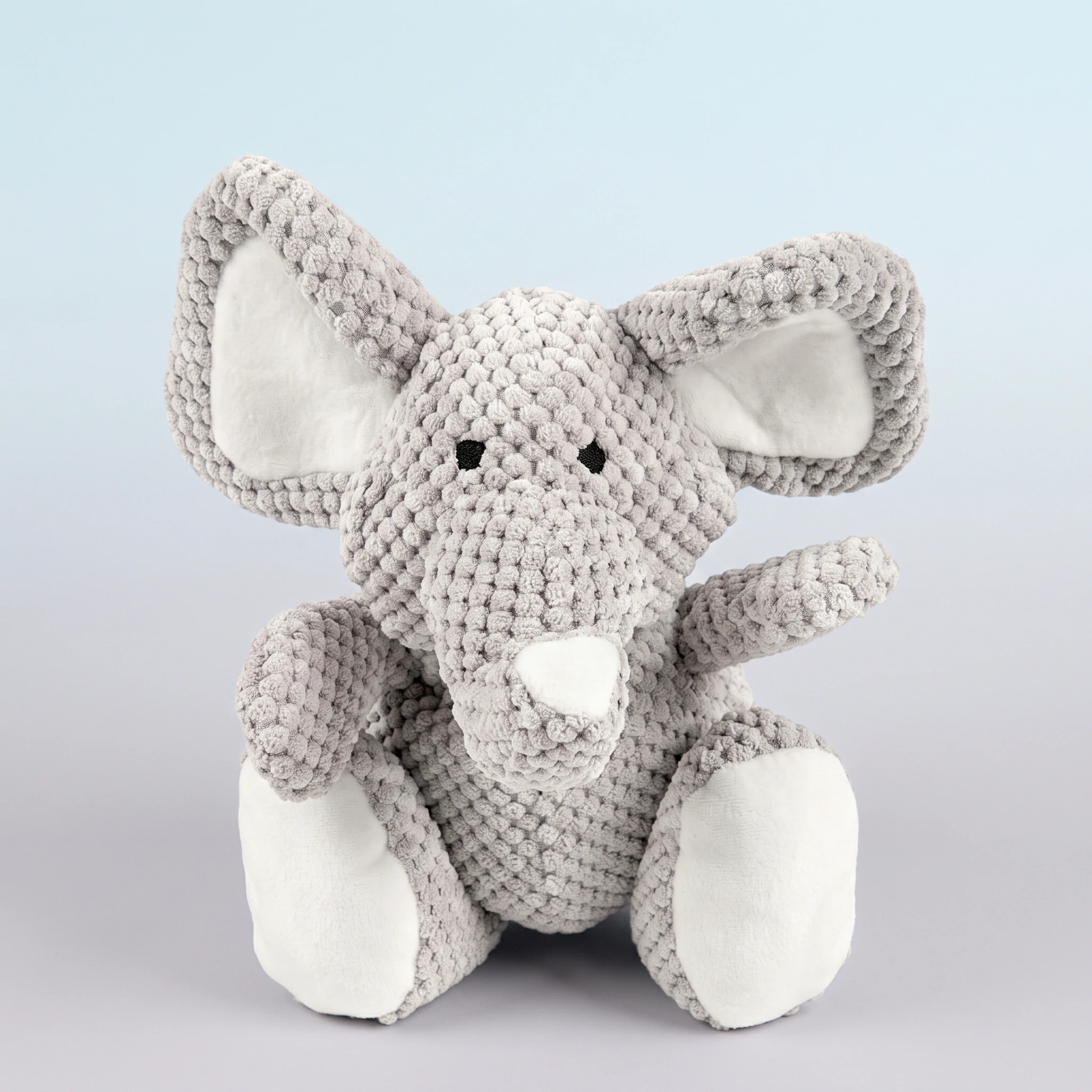 Heavy-duty elephant squeaky dog chew toy made of bite-resistant canvas with reinforced stitching by Wehao Pets.
